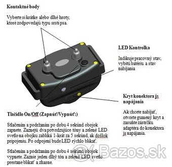 Elektronický výcvikový obojok pre psa s vysielačkou T Pet SK - 3