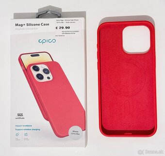 Epico Mag+ Silicone Case iPhone 15 Pro Max - tmavo červená - 3