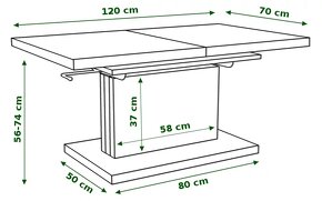 Rozkladací stôl s nastaviteľnou výškou - 3