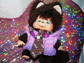 RETRO Mončičák, monchhichi NYAMY mončiči  kotě PELZI - 3