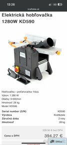 Elektrická hobľovačka 1280W KD590 Kraft&Dele - 3