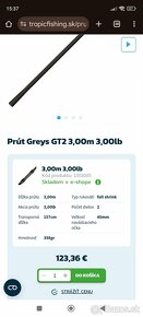 GREYS GT 2 ....3M (10FT) 3LB ...AKO NOVÉ 2 KUSY - 3