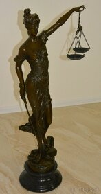 Bronzová socha - Justicia na mramoru - XXL-101 cm - 3
