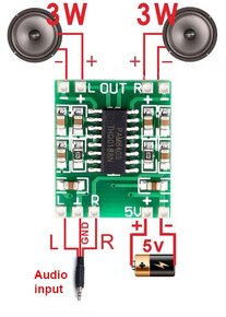 Mini stereo zosilňovač modul 2x3W - 3