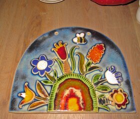 Keramika - Obraz lúčne kvety, rozmer 30,5 cm x 25,5 cm - 3