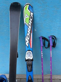 Detské lyže NORDICA 120cm - set lyžiarky, palice - 3