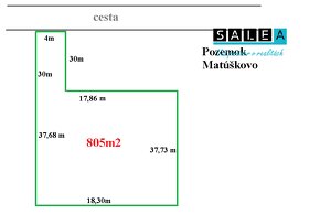 Pozemok na stavbu rodinného domu v Matúškove 805 m2 - 3