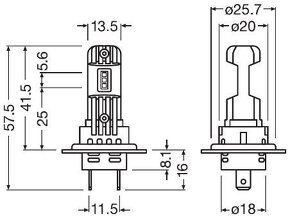 Žiarovka OSRAM H7/H18 12V PX26d 16W LED 6500k 2ks - 3