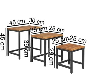 Set 3 stolíkov/ konferenčný stolík - 3