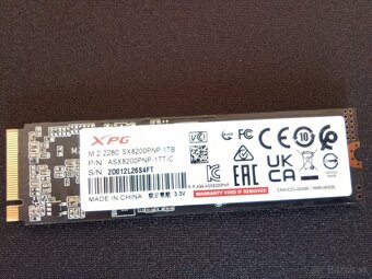 ADATA XPG SX8200 Pro 1 TB, záruka - 3