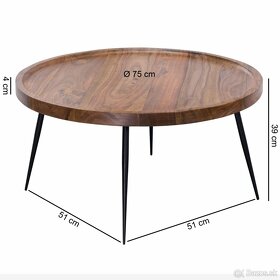 Konferenčný stolík z masívu 75 cm - 3