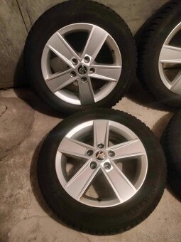 4ks alu disky orig. Škoda 5x112 r16 pneu 7mm 205/55 r16 - 3