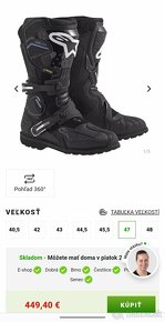 velkost 45 - vysoke moto cizmy ALPINESTARS TOUCAN goretex - 3