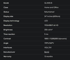 Monitor Benq GL2450-B 24″ - 3