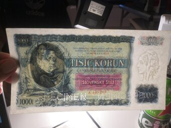 1000 korun 1934,pretisk SS,nadherny stav  Vzacna  - 3