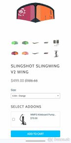 novy WING slingwing slingshot 4.4 orange wing foiling - 3