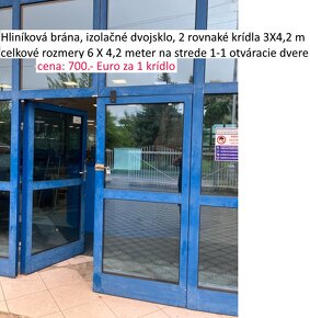 Hliníková presklenená brána 3 X 4,2 m 2 kusy - 3