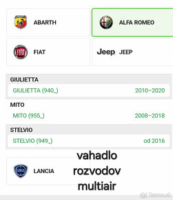 Vahadla Rozvodov- Multiair Alfa, Fiat, Abarth, Lancia, JEEP - 3