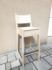 Drevená barová stolička IKEA NORRÅKER, breza, 74cm - 3