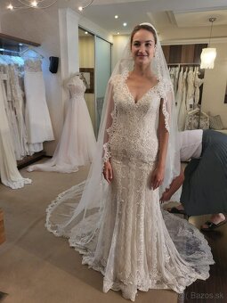 Čipkované svadobné šaty Pronovias - 3