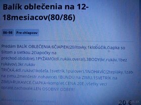 Balík oblečenia na 12-18mes.(80/86) - 3