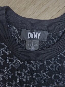 NOVE DKNY cierno strieborne monogram logovane zimne saty - 3