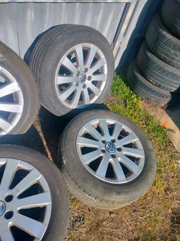 4ks alu disky orig. Vw 5x112 r16 letné pneu - 3