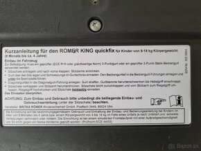 Predám autosedačku Romer King Quickfix 9-18kg - 3