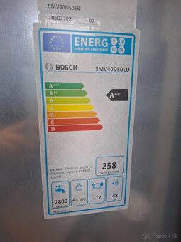 Predám vstavanú umývačku riadu zn. Bosch - SMV40D50EU - 3