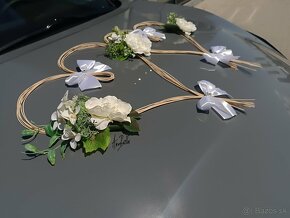 Ivory srdiečka na svadobné auto - 3