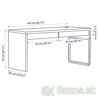 pisací stolík /ikea MICKE biely - 3