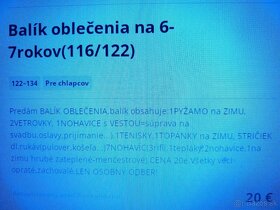 Balík oblečenia na 6,7,8rokov(116/122) - 3