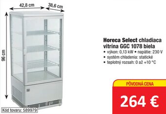 Chladiaca vitrína presklená - Horeca Select GGC 1078 biela - 3