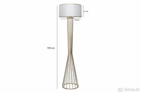 Dizajnová stojanová LED lampa Fellini 155 cm biela / zlatá - 3