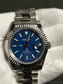 Seiko mod Datejust Flutted Blue - 3