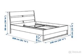 Postel Trysil 140cm biela - 3