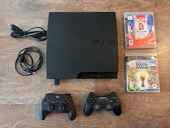 PS3 Slim, 2 ovládače, 34 hier - 3