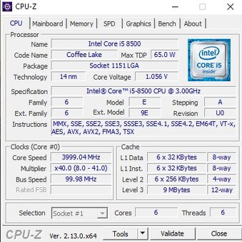 Intel Core i5-8500 (1x) - 3