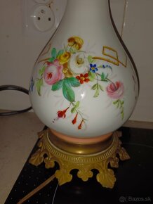 Lampa stolní porcelán mosaz, Francie - 3