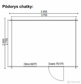 Predám NOVY zahradny domček 3x4m,hrubka zrubu 44mm - 3