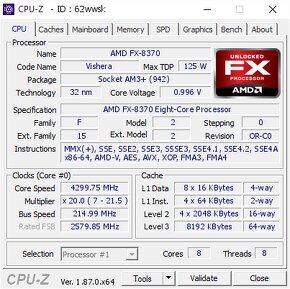 CPU AMD Vishera FX-8370 socket AM3+ TURBO 4,3Ghz - 3