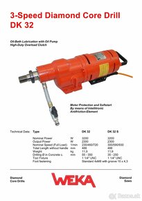 Jádrová vrtačka stojanová WEKA DK 32 - 3