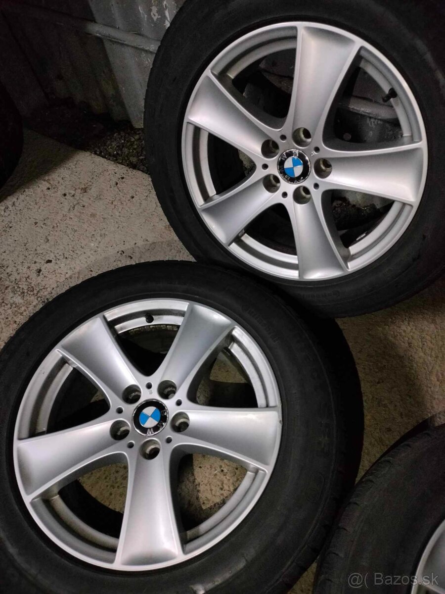 Zimné 7mm 4ks alu disky orig. BMW 5x120 r18 pneu 255/55 R18