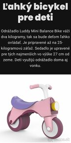 Luddy Mini Balance Bike, ružové - 4