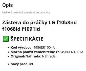 LG F1091LD, F1068LD, F10B8ND - Tesnenie dvierok - 4