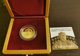 Predám- Medailu Au-700.vyročie Korunovácie Karola I. Róberta - 4
