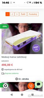 Nový medový matrac taštičkový - 4