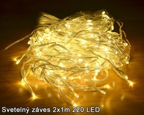 Svetelný záves 2x1m, 220 LED - 4