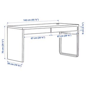 Stôl so šuflikami Ikea Micke - cierno hneda - 4