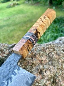 1 Damaškový šefkuchársky nôž 8" Spalted wood - 4